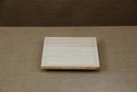 Wooden Cutting Surface - Wooden Serving Plate with Groove Square No1 First Depiction