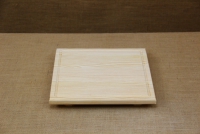 Wooden Cutting Surface - Wooden Serving Plate with Groove Square No2 First Depiction