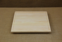 Wooden Cutting Surface - Wooden Serving Plate with Groove Square No4 First Depiction