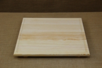 Wooden Cutting Surface - Wooden Serving Plate with Groove Square No5 First Depiction