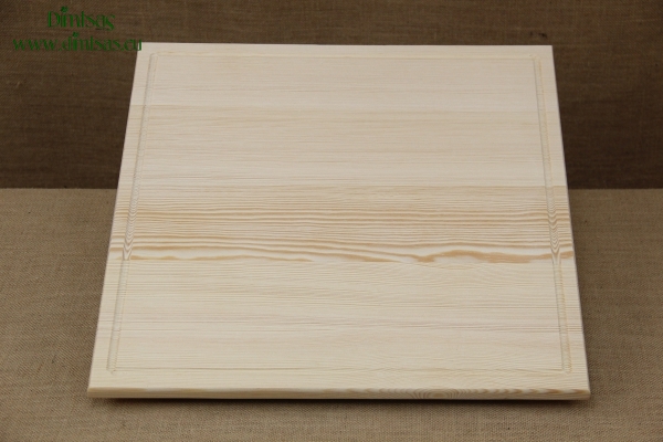 Wooden Cutting Surface - Wooden Serving Plate with Groove Square No5