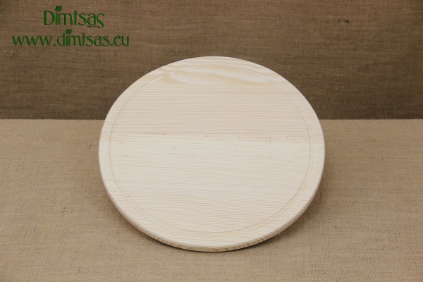 Wooden Cutting Surface - Wooden Serving Plate with Groove Round No2
