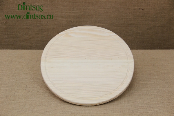 Wooden Cutting Surface - Wooden Serving Plate with Gutter Round No5