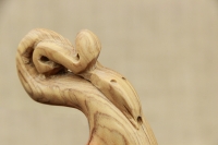 Wooden Gklitsa from Olive Tree with a Snake Shape Tenth Depiction