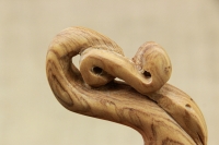 Wooden Gklitsa from Olive Tree with a Snake Shape Ninth Depiction