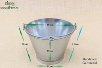 Iron Bucket Galvanized 7 litres Series 3 Ninth Depiction