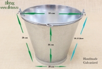 Iron Bucket Galvanized 14.5 litres Series 3 Ninth Depiction