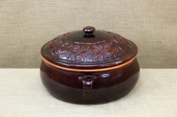 Clay Dutch Oven Handmade Curved 17 Liters Brown Third Depiction