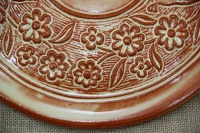 Clay Lid Round Relief 29 cm Beige Fourth Depiction