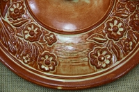 Clay Lid Round Relief 33 cm Beige Fourth Depiction