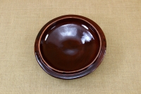 Clay Lid Round Relief 33 cm Brown Second Depiction