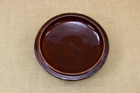 Clay Lid Round Relief 34.5 cm Brown First Depiction