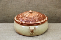 Clay Lid Round Relief 40.5 cm Beige Fifteenth Depiction