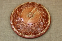 Clay Lid Round Relief 40.5 cm Beige First Depiction