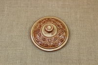 Clay Lid Round Relief 23.5 cm Beige First Depiction
