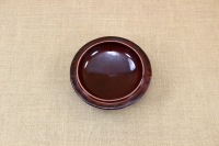 Clay Lid Round Relief 23.5 cm Brown Second Depiction