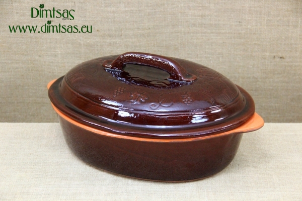 Clay Dutch Oven Oval 6 Liters Brown