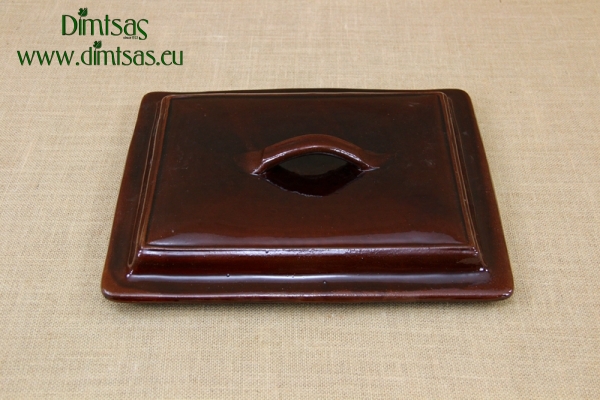 Clay Lid Rectangular 38 cm Brown