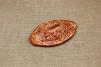 Clay Lid Oval Relief 31.8 cm Beige First Depiction