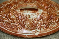 Clay Lid Oval Relief 31.8 cm Beige Fourth Depiction