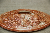 Clay Lid Oval Relief 31.8 cm Beige Sixth Depiction