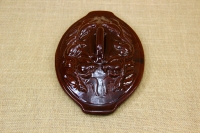 Clay Lid Oval Relief 31.8 cm Brown Second Depiction