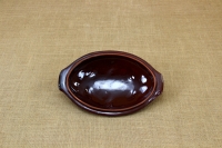 Clay Lid Oval Relief 31.8 cm Brown Third Depiction