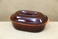 Clay Lid Oval 38.5 cm Brown Eleventh Depiction