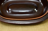Clay Lid Oval 38.5 cm Brown Fourth Depiction