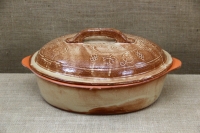 Clay Lid Oval Relief 41 cm Beige Tenth Depiction