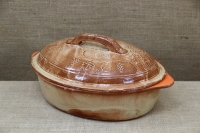 Clay Lid Oval Relief 41 cm Beige Eleventh Depiction