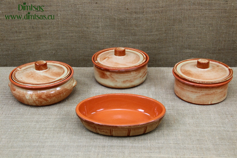 Vintage French Vallauris Terra Cotta Clay Cooking Pots/Casseroles