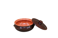 Clay Cocotte - One Pot Meal Curved Brown with Lid Tenth Depiction