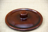 Clay Lid Round 14.8 cm Brown Third Depiction