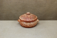 Clay Lid Round Relief 28 cm Beige Seventh Depiction