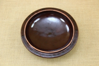 Clay Lid Round Relief 28 cm Brown First Depiction