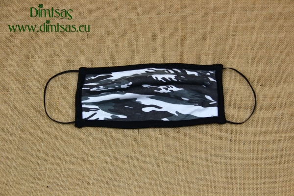 Face Mask Cotton Camouflage White