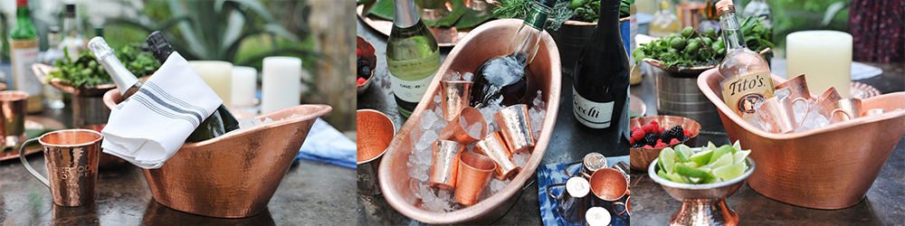 Copper Wine Cooler with a Divider