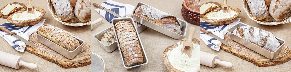 Aluminium Loaf Pans with Bread